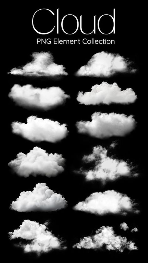 Editable white cloud effect design element set | premium image by rawpixel.com / Nunny White Cloud Background, Cloud Effect, Clouds Art, Cloud Illustration, Cloud Art, Cloud Shapes, Awesome Designs, White Cloud, Free Design Resources