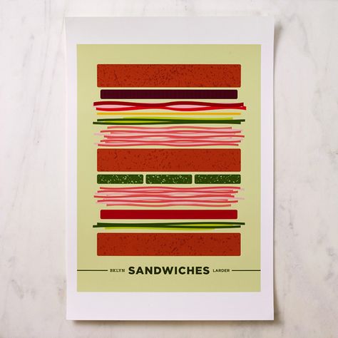 BKLYN Larder-Sandwiches Gourmet Market, Graphic Inspiration, Food Illustration, Design Sponge, Food Poster, Flower Illustration, Food Illustrations, Behance Net, Posters And Prints