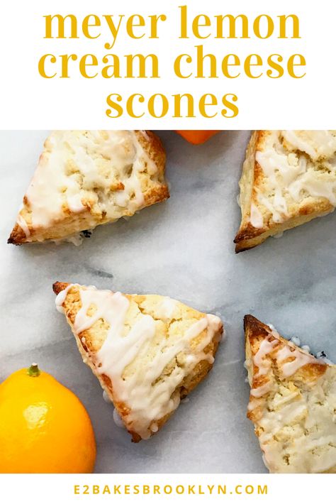 Cream Cheese Scones, Month Cake, Meyer Lemon Recipes, Baking Scones, Hp Sauce, Scones Recipe Easy, Lemon Scones, Lemon Cream Cheese, Cheese Scones