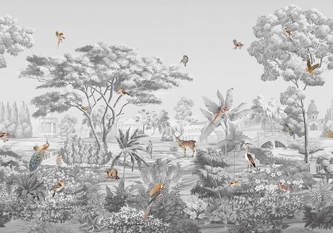 Indonesia premium custom wallpaper WA: 082131060638 Scenic Wallpaper, Animal Mural, Wallpaper Companies, Tropical Tree, Wallpaper Accent, Tropical Wallpaper, Standard Wallpaper, Shangri La, Tropical Landscaping