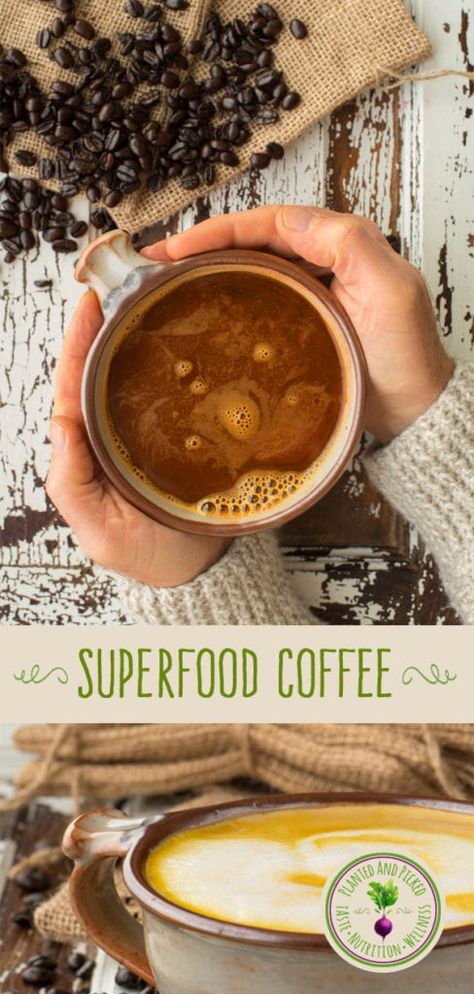 Superfood Coffee Recipe, Superfood Coffee, Super Green Smoothie, Coffee Ingredients, Burnt Coffee, Healthy Superfoods, Superfood Smoothie, Healthy Coffee, Coffee Tasting