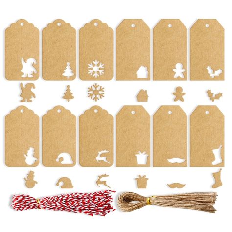 Diy Hang Tags, Classical Christmas, Kraft Paper Tags, Merry Christmas Tags, Merry Christmas Gift Tags, Gift Label, Gift Bags Diy, Christmas Elements, Gift Wrap Tags