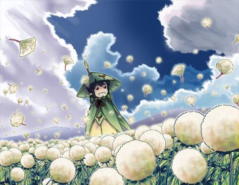 Dandelion Anime, Field Of Dandelions, Dandelion Drawing, Dandelion Field, The Dandelion, Anime Drawing, Copy Paste, The Grass, Childrens Art