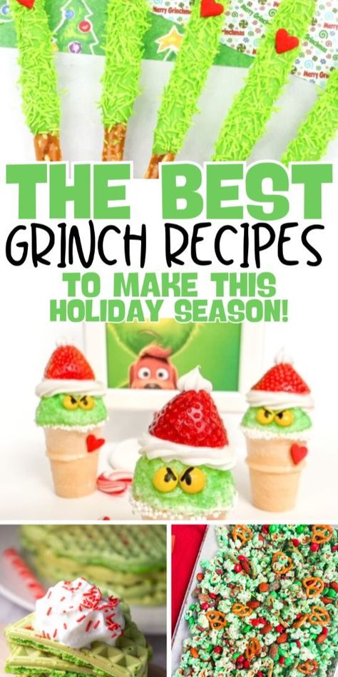 Explore 20 BEST GRINCH CHRISTMAS RECIPES that will bring a fun twist to your holiday celebrations! Find creative Christmas desserts ideas like Grinch cake and Krispie Treats Christmas perfect for your Christmas dessert table. Whether you're planning Christmas Eve ideas or a Grinch Christmas party, these Christmas party snacks and themed snacks are both savory and sweet. From Grinch popcorn to party snacks easy enough for kids, these Xmas desserts and Christmas dinner food options are a must-try for your Christmas baking lineup! Christmas Eve Ideas, Christmas Desserts Ideas, Grinch Recipes, Christmas Dinner Food, Grinch Christmas Treats, Grinch Snack, A Grinch Christmas, Grinch Popcorn, Christmas Themed Desserts