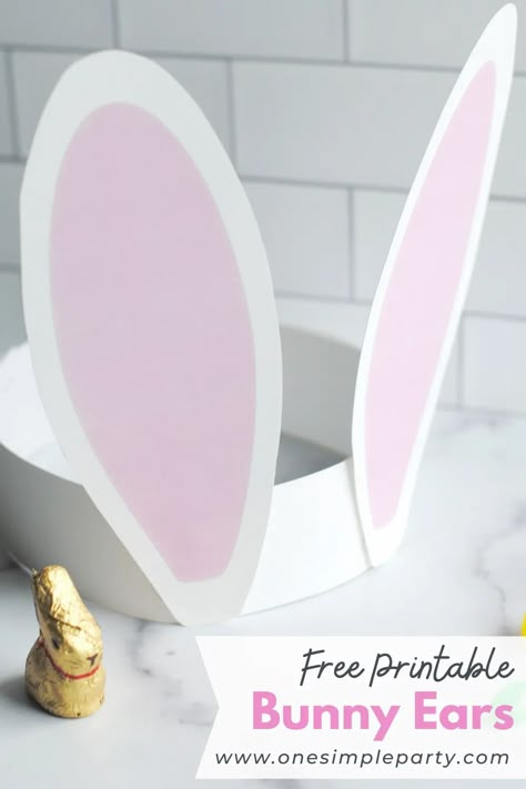 Add some hip hopping fun to your Easter celebration with these Free Printable Bunny Ears. Simply print, cut and assemble. The kids can even decorate! - - - CLICK HERE for your FREE Printable Bunny Ears - - - #bunnyearsprintable #bunnyearsprintablefree #easterbunnyears Paper Bunny Ears, Easter Party Activities, Bunny Ears Template, Easter Themed Treats, Easter Crafts Diy Kids, Diy Bunny Ears, Kids Craft Tables, Easter Bunny Cupcakes, Easter Craft Projects