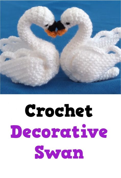 Crochet Decorative Swan - Crochet Ideas Swan Crochet, Crocheted Birds, Crochet Swan, Crochet Tea Cup, Aesthetic Crochet Patterns, Crochet Bird Patterns, Crochet Bird, Crochet Birds, Crochet Patterns Ideas