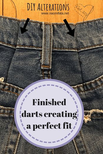 Take In Jeans Waist By Hand, Darts In Jeans Waist, Fit Jeans Diy, Alter Clothing, Crafting Hacks, Clothes Life Hacks, Sustainable Sewing, Clothing Refashion, How To Make Jeans