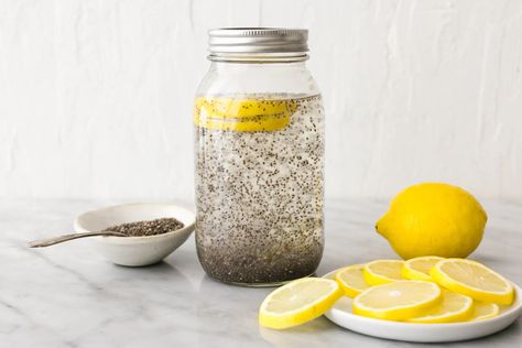 Add this chia seed water into your routine, and you'll be feeling as good as ever with its many health benefits and refreshing flavor! Downshiftology Recipes, Lemon Water Recipe, Chia Seed Drinks, Agua Fresca Recipe, Chia Seed Water, Chia Benefits, Chia Recipe, Specialty Drinks, Chocolate Chia Pudding