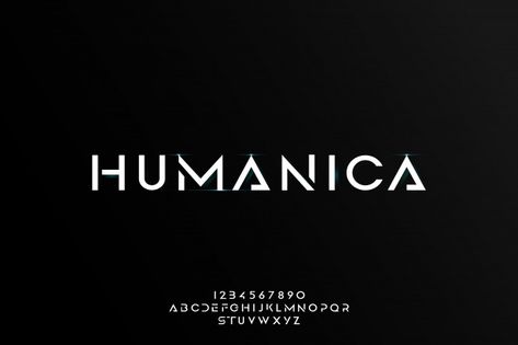 Humanica, uma fonte futurista abstrata d... | Premium Vector #Freepik #vector #abstrato #tecnologia #geometrico #tipografia Typography Fonts Handwriting, Typography Fonts Alphabet, Edgy Fonts, Futuristic Typography, Abstract Futuristic, Technology Theme, Minimalist Font, Futuristic Fonts, Alphabet Font