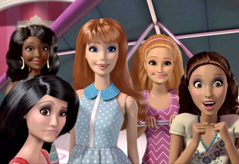 Barbie Png, Barbie Life In The Dreamhouse, Cartoons Group, Life In The Dreamhouse, Friend Group Pictures, Movie Character Costumes, Official Disney Princesses, Barbies Pics, Five Friends