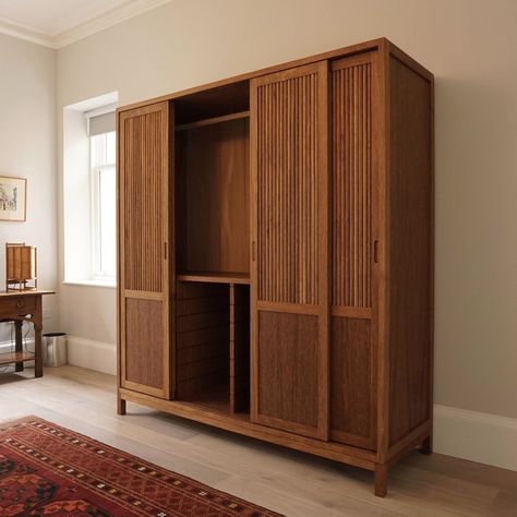 Japanese Wardrobe Furniture, Parker Furniture, Reka Bentuk Bilik Tidur, Wood Closet, Wooden Cupboard, Hiasan Bilik Tidur, Wardrobe Interior Design, Wooden Wardrobe, Wooden Cabinet