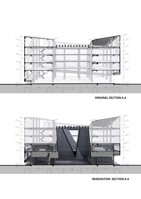 Museum Architect, Fossil Museum, Section Drawing, Building Roof, Architectural Section, Light Well, Museum Architecture, Natural History Museum, Space Architecture