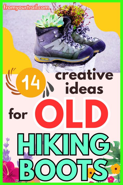 use old hiking boots as planters Old Boots Repurpose, Rugged Fade-resistant Hiking Boots For Outdoor Activities, Durable Low-top Hiking Boots For Outdoor Activities, Weatherproof Mid-top Hiking Boots For Outdoor Activities, High-top Abrasion-resistant Hiking Boots For Outdoor Activities, Military Style Hiking Boots For Outdoor Activities, Old Boots, Trekking Shoes, Mens Winter Boots