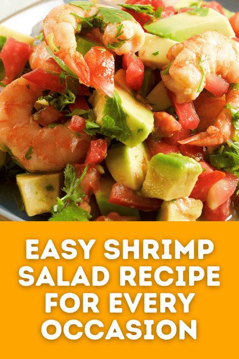 Quick and Simple Shrimp Salad for Meal Prep Tiny Shrimp Salad, Vinegrette Dressing Recipe, Shrimp Salad Recipes Easy, Vinegrette Dressing, Shrimp Primavera, Small Shrimp, Shrimp Salad Recipe, Shrimp Pad Thai, Shrimp Salad Recipes