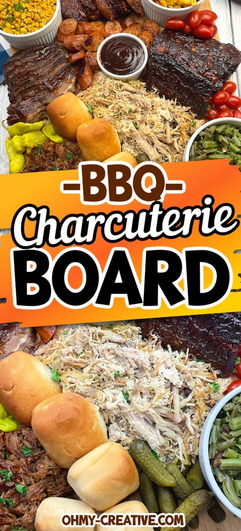 This BBQ Charcuterie Board is a must-make! It’s the perfect way to feed a crowd with tons of flavorful and delicious food items. Bbq Charcuterie Board, Bbq Charcuterie, Bbq Party Food, Bbq Platter, Feed A Crowd, Bbq Sauce Recipe, Charcuterie Recipes, Easy Homemade Recipes, Bbq Ribs