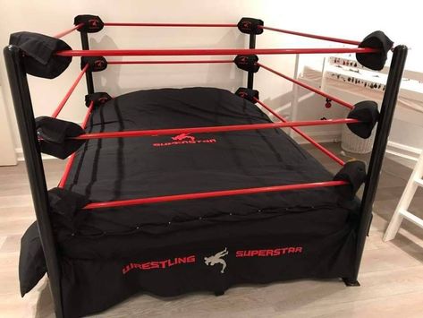 Wrestling Ring Themed Bed Available In Single Double Or Etsy In 2021 64e6241e32793 - Kilimanjaro... Wrestling Ring Bed, Diy Wwe, Wwe Bedroom, Boy Room Bedding, Nwo Wrestling, Cool Bedrooms For Boys, Toddler Decor, Old Bed Frames, Gamer Bedroom