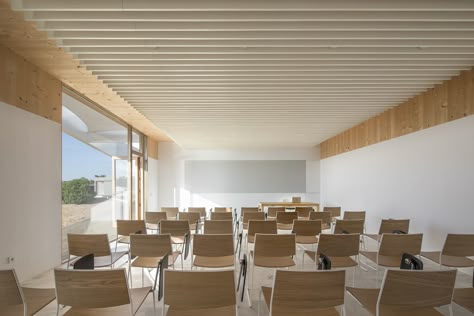 Gallery of Formentera Water Sports Center / Marià Castelló Martínez - 2 Lecture Room, Lectures Room, Multipurpose Hall, Main Point, Sports Center, Conference Hall, School Interior, Hall Design, Water Sport