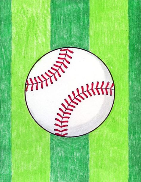 Baseball Drawing, Baseball Coloring Pages, Baseball Drawings, Baseball Painting, Back Drawing, Sports Drawings, Laurel Burch Cats, Drawings For Boyfriend, Ball Drawing