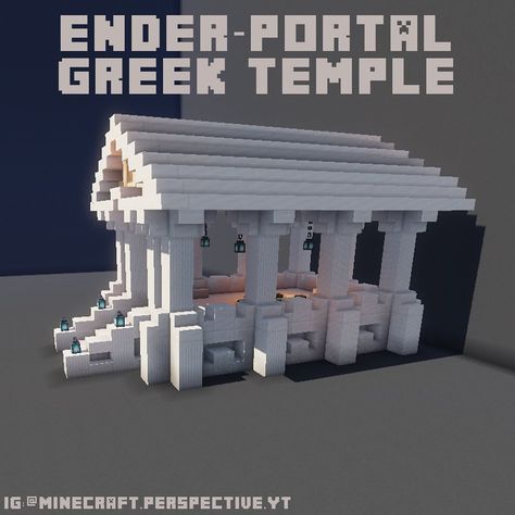 Greek Builds Minecraft, Minecraft Pedestal, Greek Temple Minecraft, Minecraft Pillar Ideas, Minecraft Greek House, Minecraft Shrine Ideas, Minecraft Greek Temple, Greek Minecraft Builds, Minecraft Greek Buildings