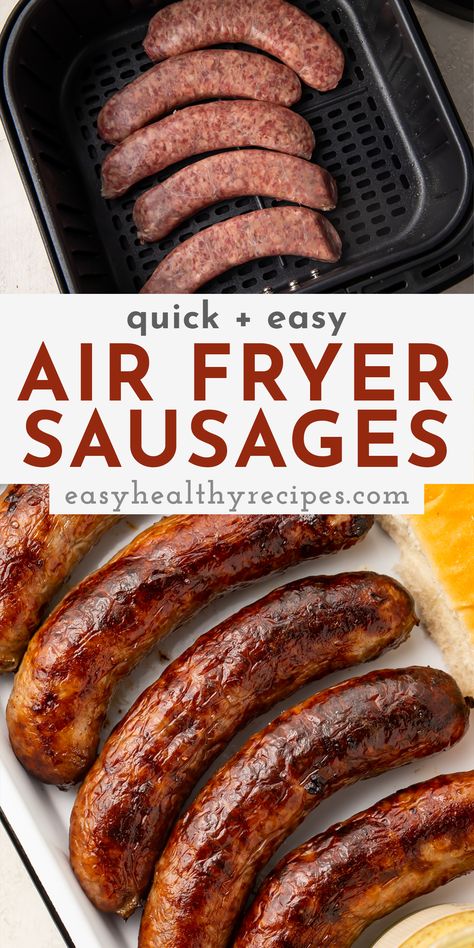 Cooking sausage in the air fryer is our favorite way to get Italian sausage or bratwurst on the table! Hands off and super quick, the air fryer cooks sausage beautifully, with a perfect crisp skin. Sausage In Air Fryer, Italian Pork, New Air Fryer Recipes, Air Fryer Recipes Snacks, Air Fryer Cooking Times, Cooks Air Fryer, Air Fried Food, Air Fryer Oven Recipes, Air Fry Recipes