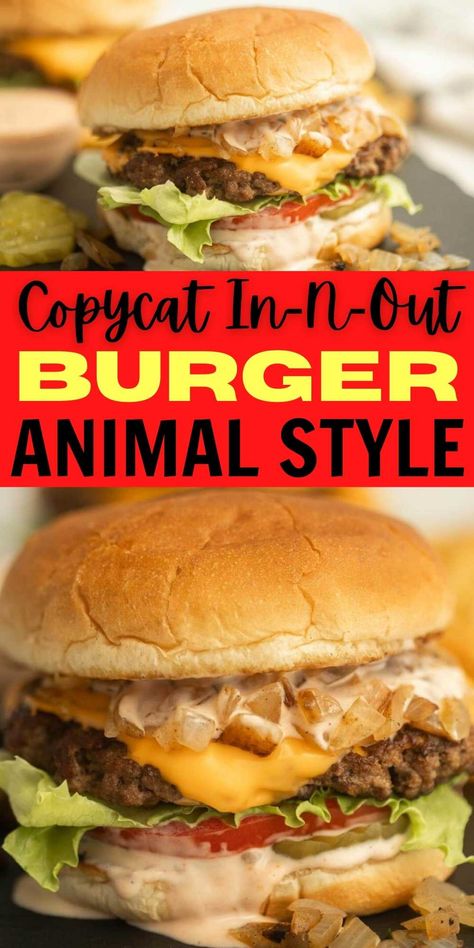 Copycat In-N-Out Animal Style Burger Recipe - grillonadime.com In N Out Burger Copycat, Copycat In N Out Grilled Onions, In N Out Onion, In N Out Animal Style Burger, In And Out Animal Style Burger, In N Out Copycat Recipes, In N Out Grilled Onions, In N Out Animal Style Sauce, Best Restaurant Copycat Recipes