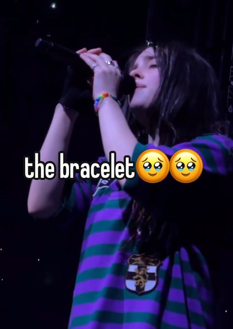 mine don’t repost w/o credits #whisper #billieeilish #billie #hmhas #hmhastour #bracelet #pride #cute #gay Hot To Go Bracelet, Billie Eilish Writing, Billie Eilish Crafts, Billie Eilish Bracelet, Billie Eyelash, Billy T, Billie Eilish Vídeos, Billie Eillish, Pride Bracelet