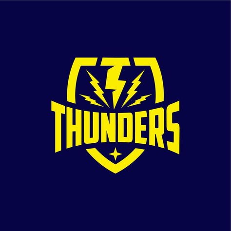 Thunder gaming emblem logo. Thunder E Sport logo E Sports Logo, Zeus Game, E Sport Logo, Gamer Logo, Basketball Academy, Cricket Logo, Atomic Design, Bike Camping, Sports Team Logos