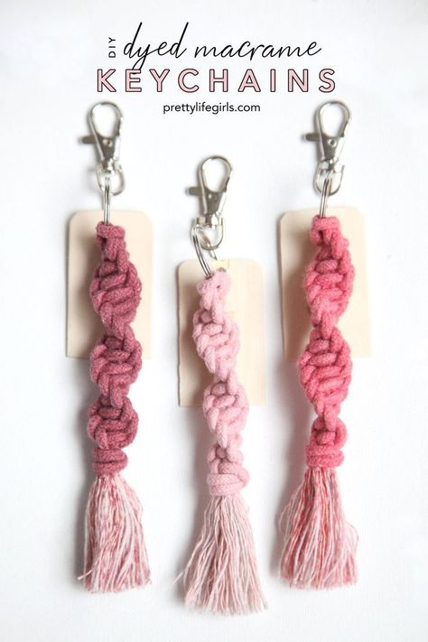 A Step by Step DIY Macrame Keychain Tutorial | Macrame patterns tutorials, Diy crafts for adults, Diy keychain Homemade Keychain, Macrame Keychain Diy, Macrame Keychain Tutorial, Diy Macrame Keychain, Keychain Tutorial, Simpul Makrame, Tutorial Macramé, Diy Step, Diy Dye