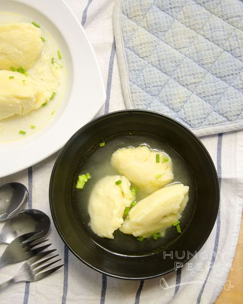 Grießklößchensuppe (German Semolina Dumpling) | Hungry Peepor Semolina Dumplings, Semolina Recipes, Carrot Cupcake, Carrot Cupcakes, European Recipes, All Purpose Flour, European Food, German Food, Week 1