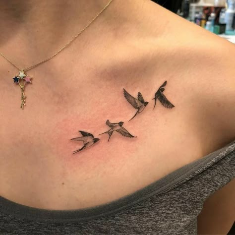 Bird Shoulder Tattoos, Ribs Tattoo, Swallow Bird Tattoos, Tiny Bird Tattoos, Bird Tattoos For Women, Flying Tattoo, Sparrow Tattoo, Swallow Tattoo, Bone Tattoos