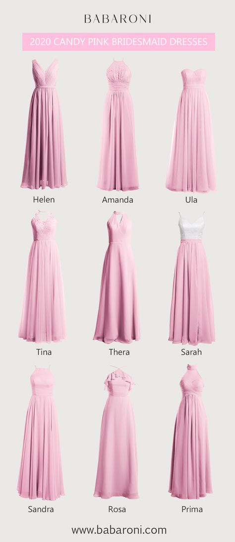 Color Bridesmaid Dresses, Candy Pink Bridesmaid Dresses, Brides Maid Gown, Short Lace Bridesmaid Dresses, Popular Bridesmaid Dresses, Bridesmaid Gown Chiffon, Bridesmaid Dress Collection, Color Candy, Halter Bridesmaid Dress