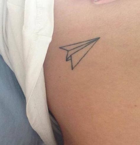 Paper aeroplane tattoo Henna Designs Paper, Airplane Tattoo Ideas, Paper Airplane Tattoo, Tattoos Black And White, Butterfly Ankle Tattoos, Paper Airplane Tattoos, Paper Plane Tattoo, Anniversary Tattoo, Airplane Tattoo