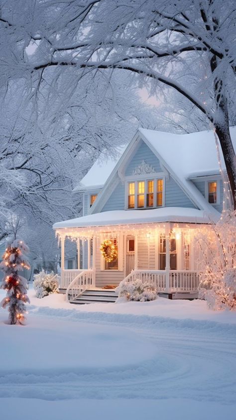 Home Haircuts, Log Cabin Rustic, Cottage Shabby Chic, Christmas Wonderland, Winter Scenery, Christmas House, Exterior House Colors, Cozy Cottage, Winter House