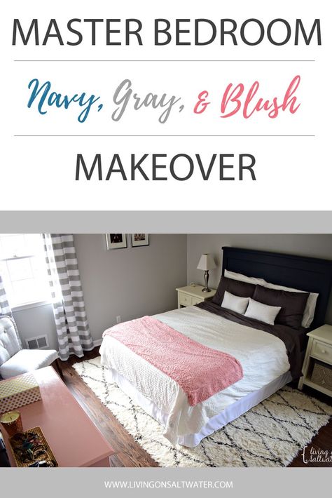 Navy And Blush Bedroom Master, Blush Pink And Grey Bedroom, Curtains Styles Ideas, Curtain Styles Ideas, Light Pink Bedrooms, Bedroom Glam, Light Gray Bedroom, Navy Bedroom, Blush Bedroom