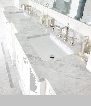 Super White Granite Countertop Ideas for your Kitchen Super White Granite, Carrara Marble Bathroom, White Granite Countertops, Diy Marble, Master Bath Ideas, Bad Inspiration, White Granite, Bathroom Counter, Master Bath Remodel