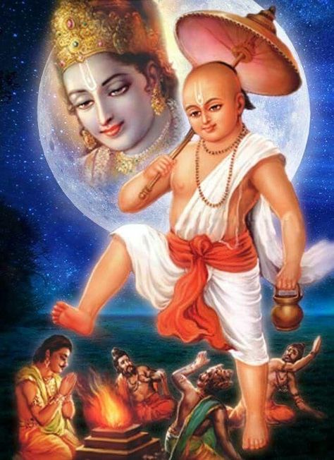 Lord Vamana, Vamana Avatar, Vishnu Avataras, God And Goddess, Krishna Avatar, Lord Hanuman Wallpapers, Lord Vishnu Wallpapers, Hinduism Art, Goddess Artwork