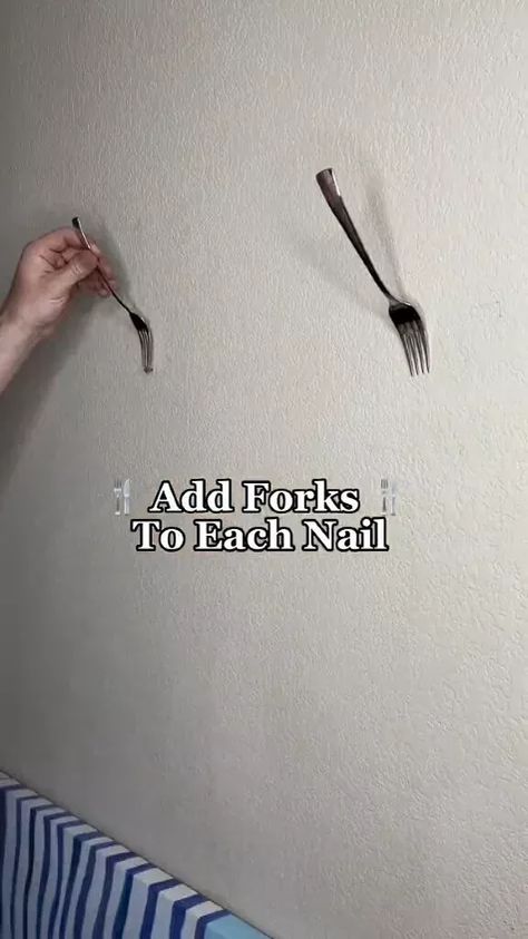 How to Hang a Painting With Wire, Nails & Forks! | Hometalk Hanging A Picture Using A Fork, How To Hang Heavy Objects On Wall, Picture Wire Hanging, Wire Nails, Picture Wire, Picture Hook, Hanging Artwork, How To Hang, Simple Pictures