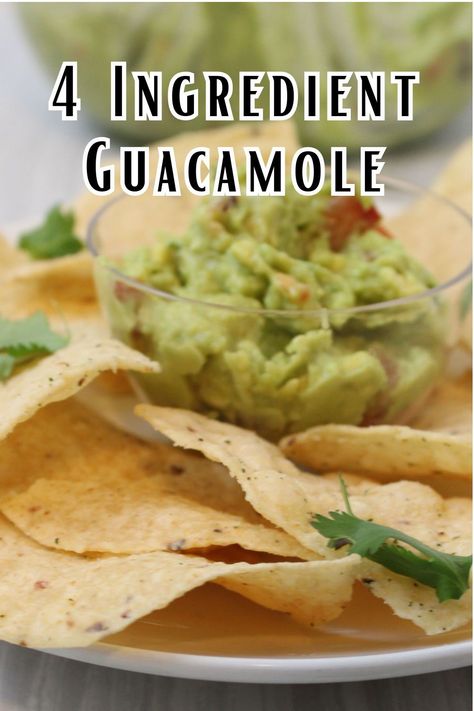 Make this easy 4-ingredient guacamole recipe in less than 15 minutes!  Add some chips and it's perfect for a quick snack or appetizer for your  next Taco Tuesday. Basic Guacamole Recipe, Dip For Tortilla Chips, Guacamole Ingredients, Spicy Guacamole, Guacamole Recipe Easy, Chunky Guacamole, Guacamole Dip, Latin Recipes, Fresh Guacamole