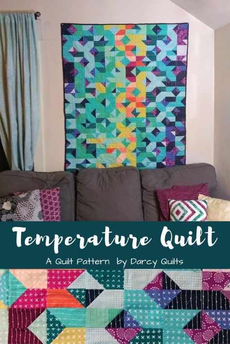 Temperature Blanket Quilt, Temperature Quilt Color Chart, Temperature Quilts Ideas, Temperature Quilt Pattern, Temperature Quilts, Temperature Quilt Ideas And Designs, Temperature Quilt, Temperature Blanket, First Wedding Anniversary Gift