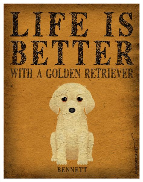 Golden Retriever Art, A Golden Retriever, Love My Dog, Dogs Golden Retriever, Retriever Dog, Golden Retrievers, Dog Quotes, Dog Print, Custom Dog