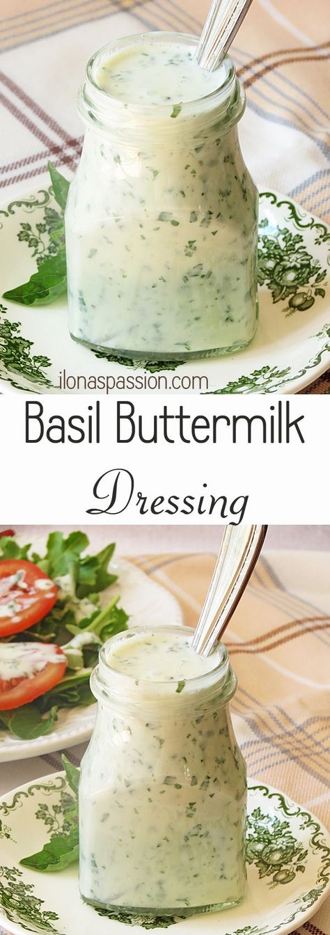 Healthy Recipes Salad, Sour Cream Dip Recipes, Recipes Sides, Buttermilk Dressing, Coconut Dessert, Recipe For Teens, Basil Recipes, Buttermilk Recipes, Brownie Desserts