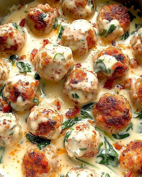 Chicken Ricotta Meatballs Chicken Ricotta Meatballs, Ricotta Chicken, Chicken Ricotta, Ricotta Meatballs, Tender Meatballs, Main Entrees, Cooking Cream, Ricotta Cake, Chicken Meatballs