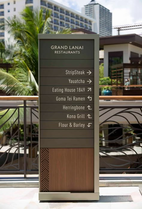 Signage | Creo Wayfinding System Design, Hotel Signage Exterior, Wayfinding Signage Design Outdoor, Signage Architecture, Park Signage Design, Tower Signage, Freestanding Signage, Exterior Signage Design, Resort Signage