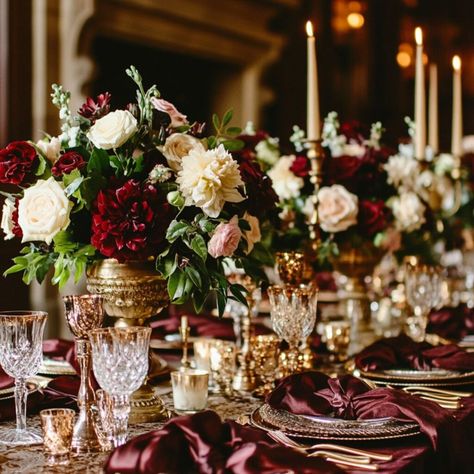 Create a stunning burgundy winter wedding with beautiful ideas for centerpieces, decor, bouquets, flowers, dresses, invitations, guest attire, and cake. Let this classic shade inspire unforgettable details for a romantic winter wedding. Add burgundy touches to your day with rich floral arrangements, custom invitations, and stylish accents. Make your winter wedding memorable with a burgundy theme. Burgundy Blush And Gold Wedding, Burgundy Winter Wedding, Burgundy Color Palette, Burgundy Colour Palette, Romantic Winter Wedding, Wedding Floral Centerpieces, Winter Wedding Ideas, Rich Burgundy, Guest Attire