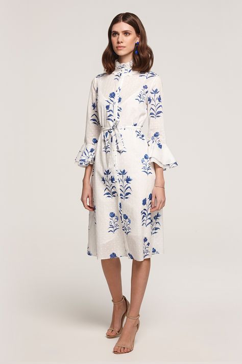 Beulah London Maia Floral Broderie Anglaise Shirt Dress Beulah London, Classic Feminine Style, Spring Work Outfits, Silk Shift Dress, Chiffon Midi Dress, London Dresses, Little White Dresses, Luxury Dress, Classic Dress