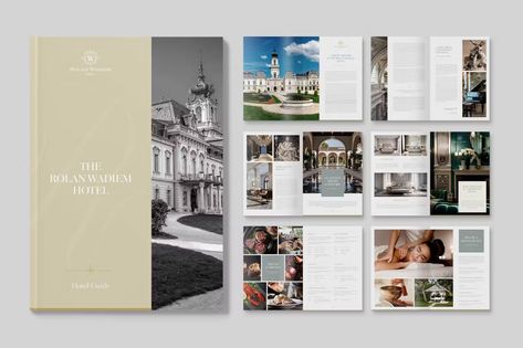 Hotel Brochure Template, Print Templates ft. hotel & template - Envato Elements Pamphlet Layout, Christmas Brochure, Best Brochure Design, Holiday Magazine, Brochure Design Templates, Brochure Template Layout, Bi Fold Brochure, Luxury Magazine, Christmas Events