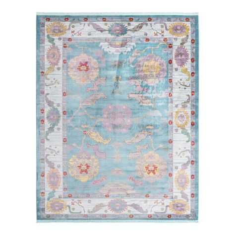 Langley Street Haefner Machine Woven / Power Loomed Performance Pink/Ivory/Teal/Yellow Rug & Reviews | Wayfair Large Dining Rooms, Square Area Rugs, Large Dining Room, Up House, Square Rug, Buy Rugs, Pile Rug, Modern Traditional, Floral Rug