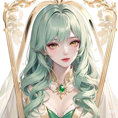 Anime Green Hair, Anime Green, Hair Yellow, Hair Anime, Female Character Concept, Create Picture, Illustration Art Girl, Yellow Eyes, Male Art