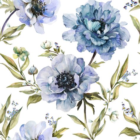 Indigo Floral Wallpaper Repeat for Peel and Stick Wallpaper: 25"x 25"Repeat for Traditional Unpasted: 24" x 24" Collection: SSColour: Original Elevate your interior with the timeless beauty of our Indigo Floral Wallpaper. This exquisite wallpaper features large, lush indigo flowers set against a clean, white background, bringing a burst of floral elegance to any room. The detailed brushstrokes and soft color palette create a soothing yet vibrant atmosphere, perfect for bedrooms, living rooms, or Indigo Flowers, Indigo Flower, Watercolor Floral Wallpaper, Arts And Crafts For Teens, Indigo Floral, Wallpaper Calculator, Vinyl Wallpaper, Surface Textures, I Wallpaper