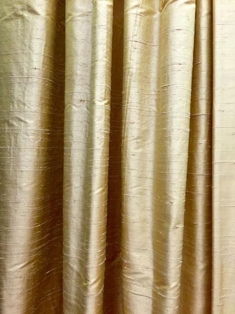 window treatments, silk curtain panels, silk drapes, drapery, raw silk, gold curtain, window curtains, blackout curtian, window panel, lined by… Gold Curtains Bedroom, Burlap Window Treatments, Pottery Barn Curtains, Satin Curtains, Silk Drapes, Curtains Blackout, Bedroom Stuff, Dining Room Curtains, Curtain Window